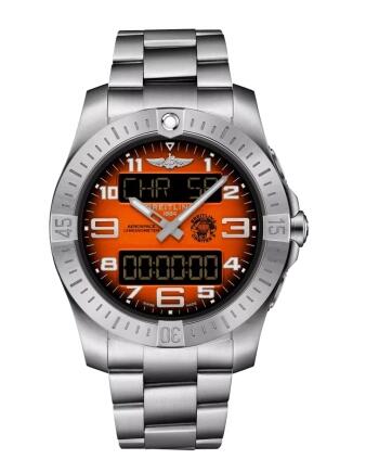 Review Breitling Professional Aerospace B70 Orbiter Titanium Orange Replica Watch EB70101A1O1E1